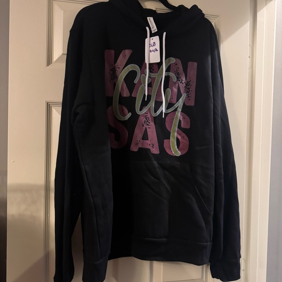 Kansas City Bella Canvas Black Sweatshirt with Graphic Design - Picture 1 of 5